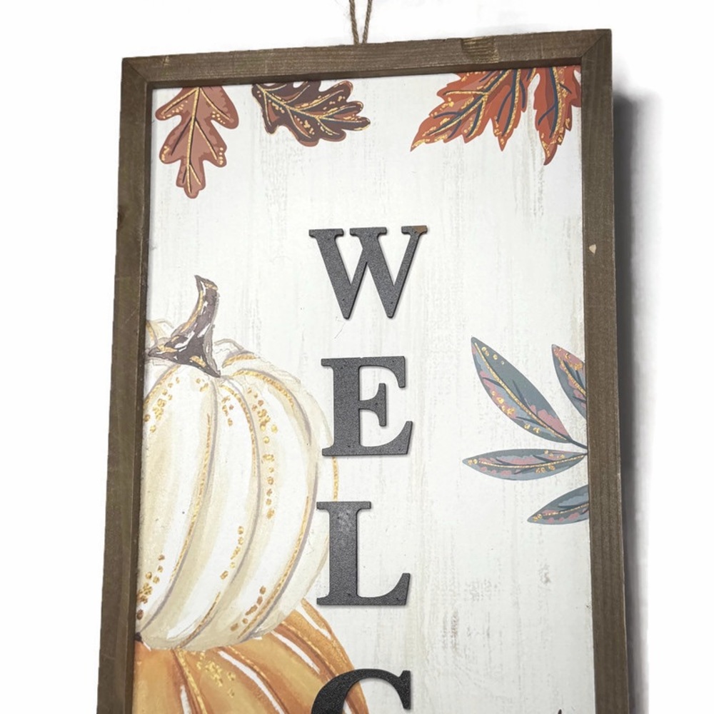 Large Rustic Wood Frame Fall Welcome Decor - Picture 4 of 13